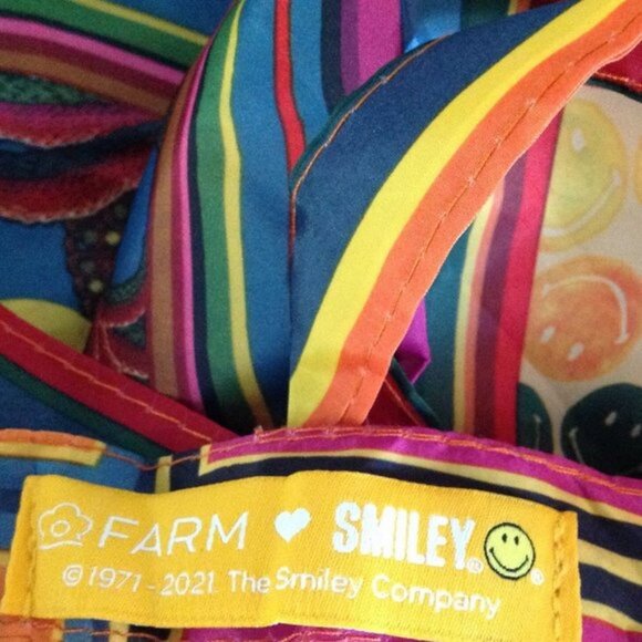 FARM Rio Mixed Scarves Smiley Hat Statement Piece Fun Maximalist Dopamine